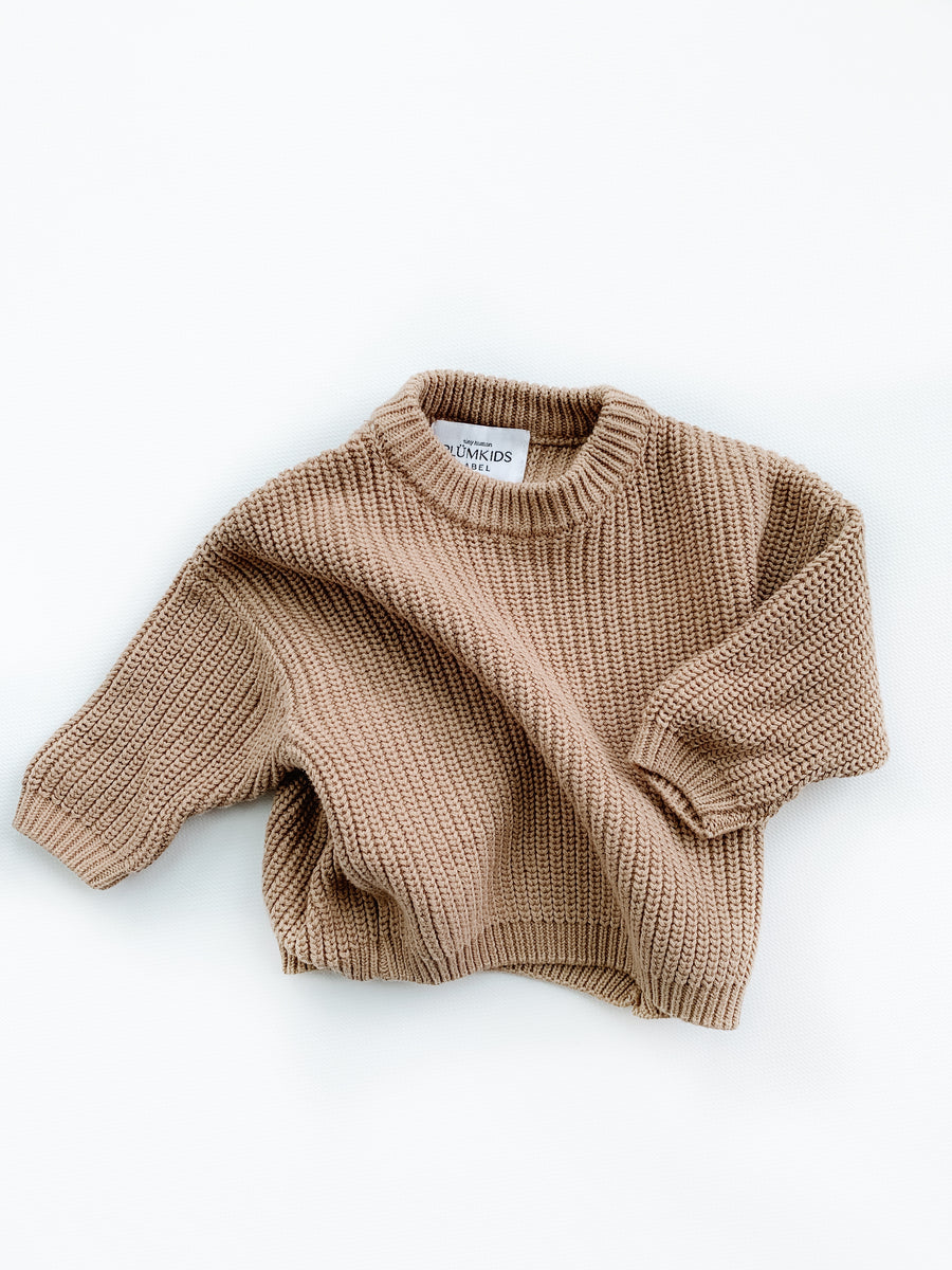 knit sweater | coffee – PLÜMKIDS LABEL
