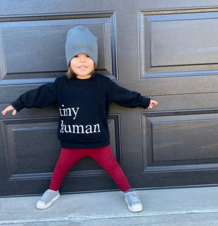 tiny human fleece sweater | black