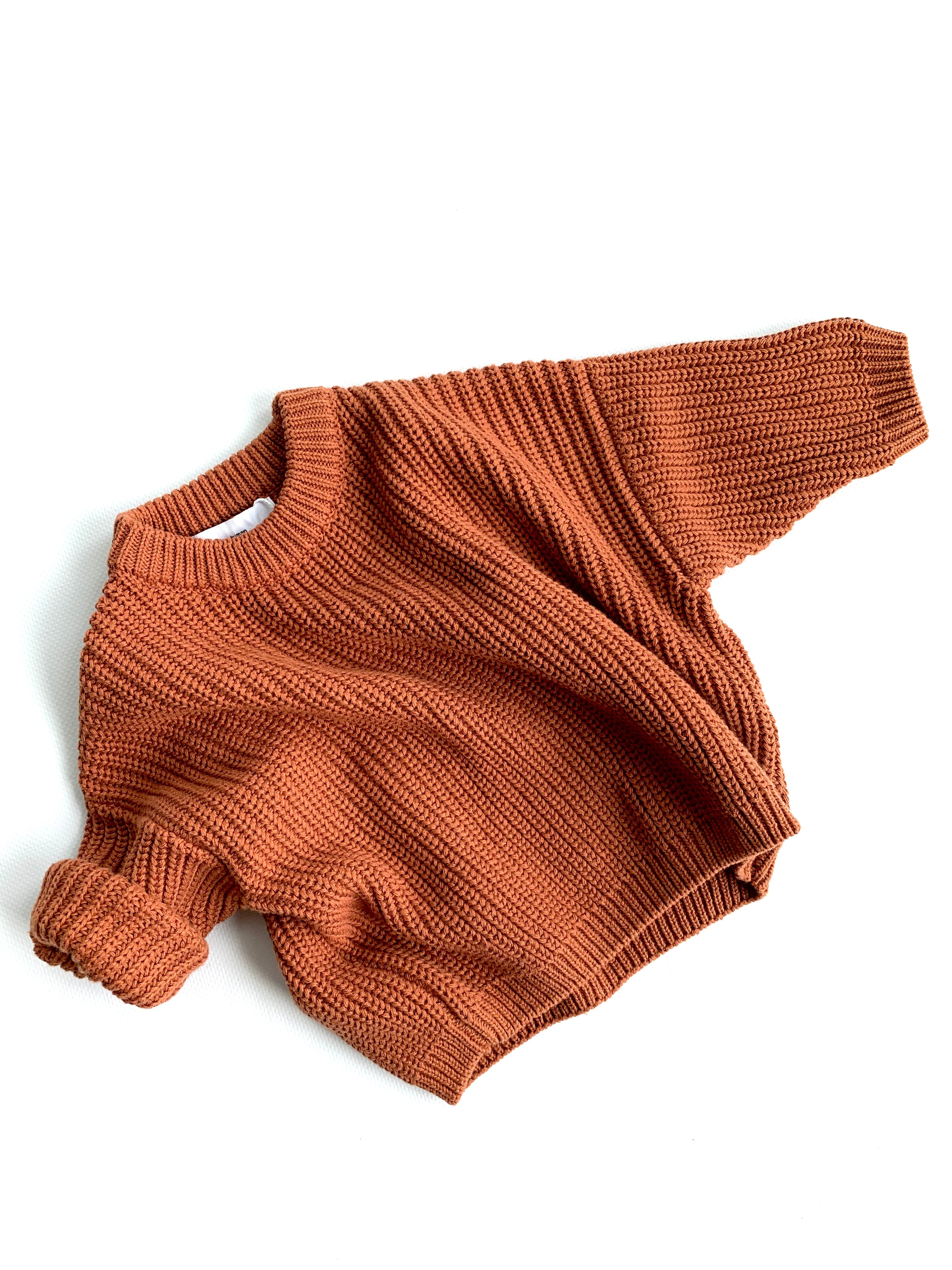 knit sweater | rust