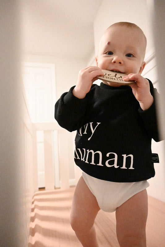 tiny human fleece sweater | black