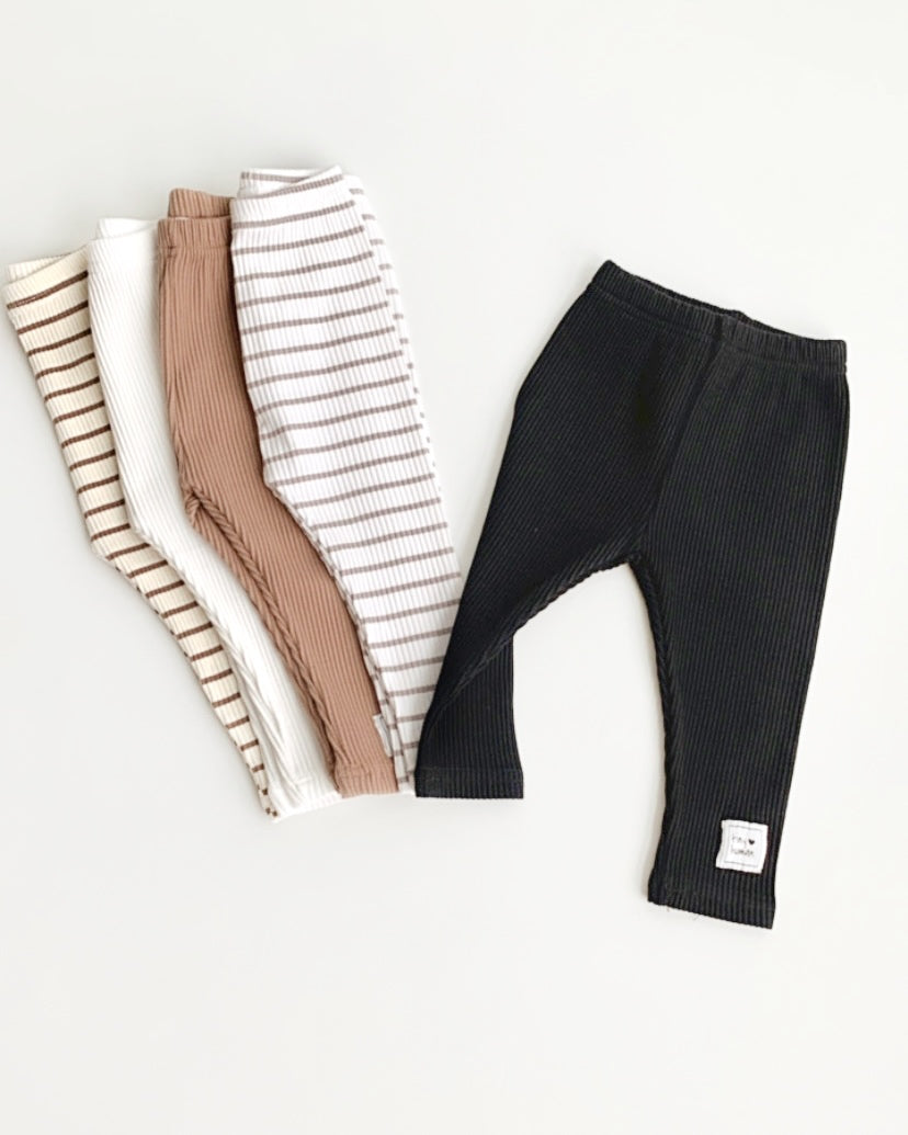 ribbed leggings | black