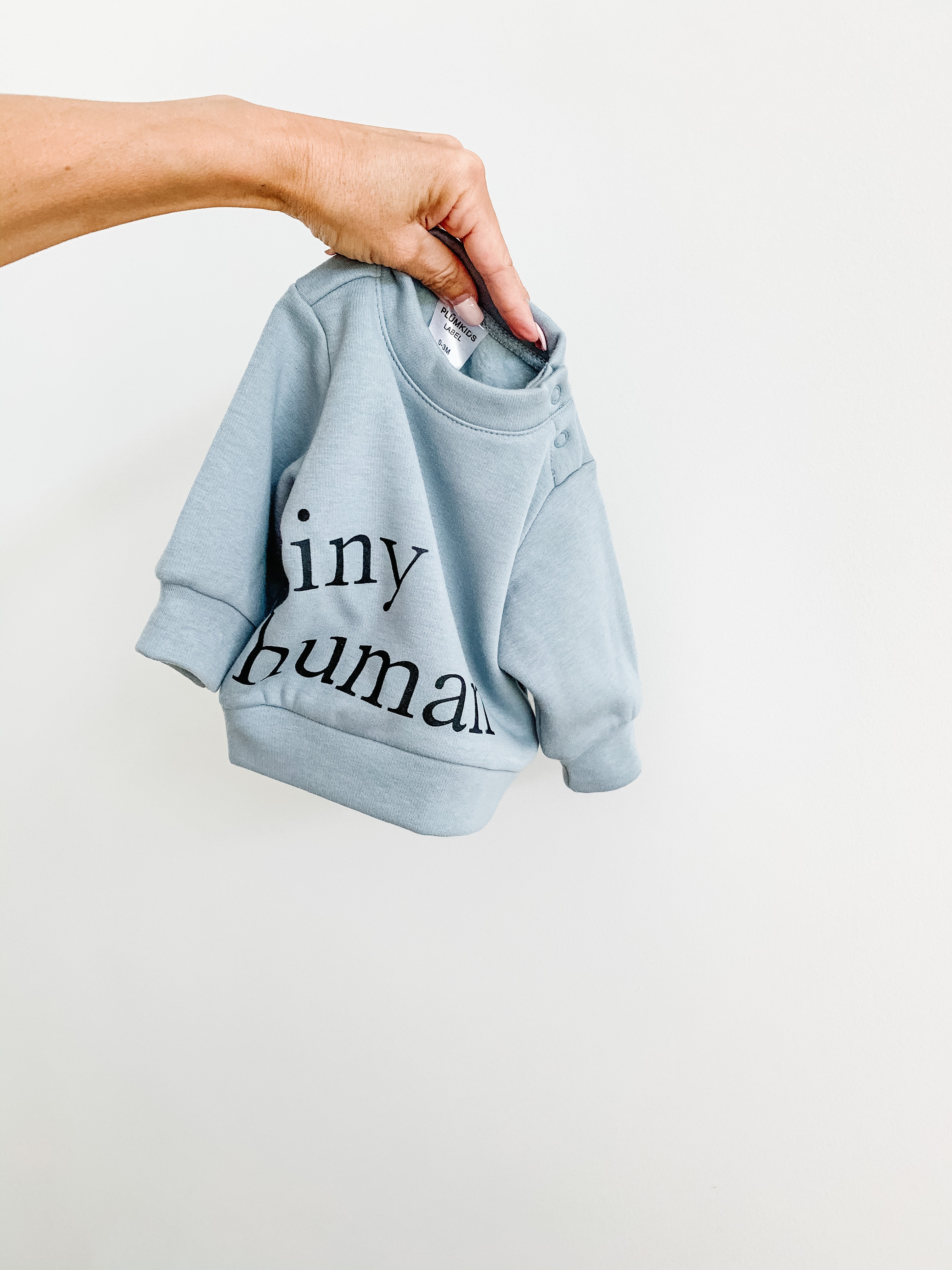 tiny human fleece sweater | seafoam