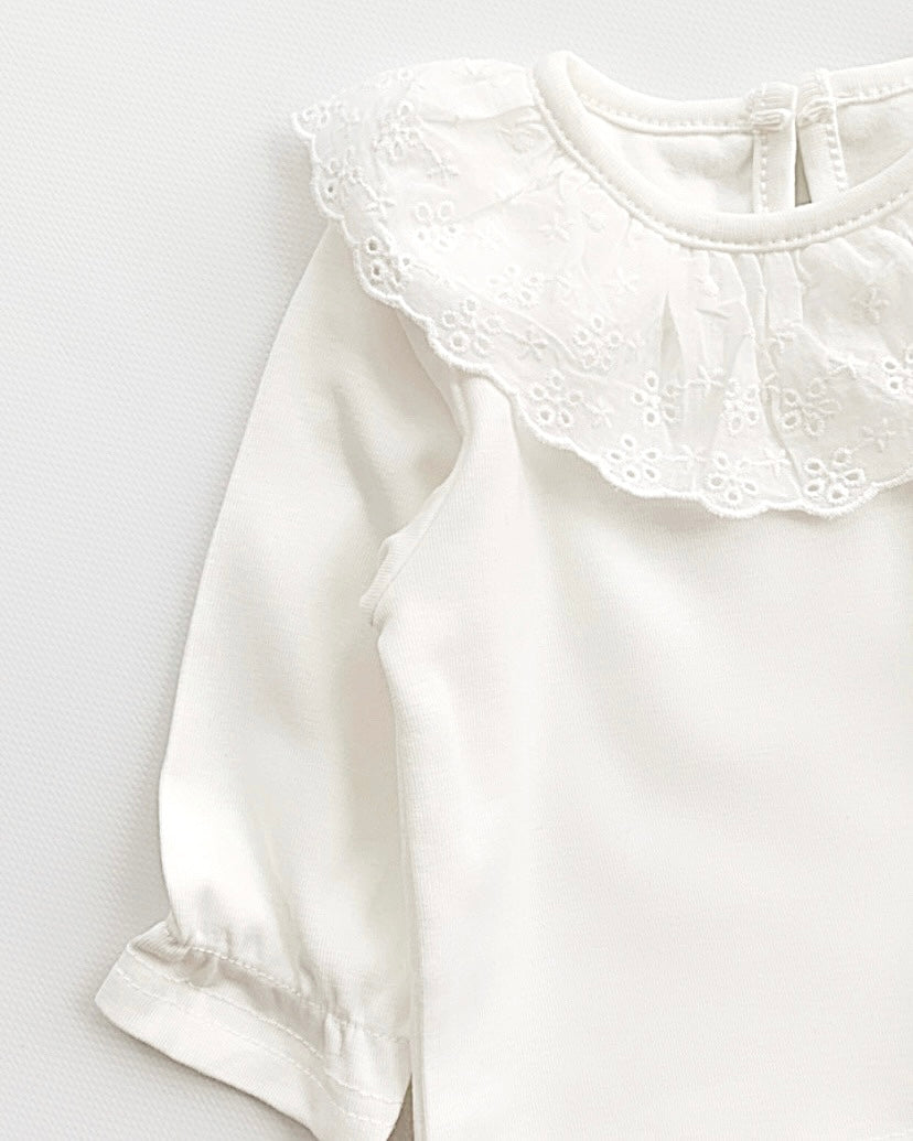 EYELET COLLAR SHIRT