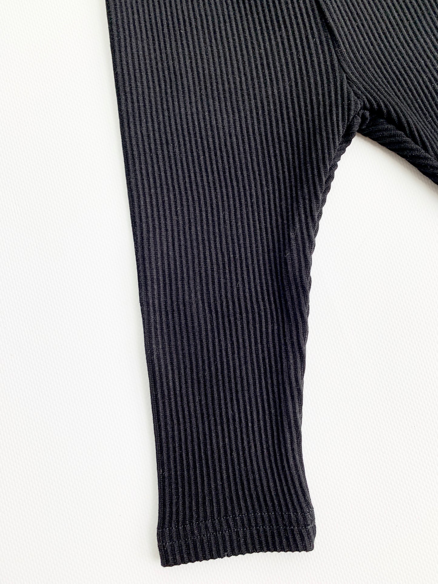 ribbed leggings | black