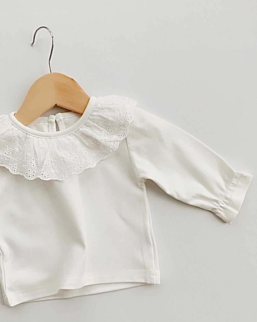 EYELET COLLAR SHIRT