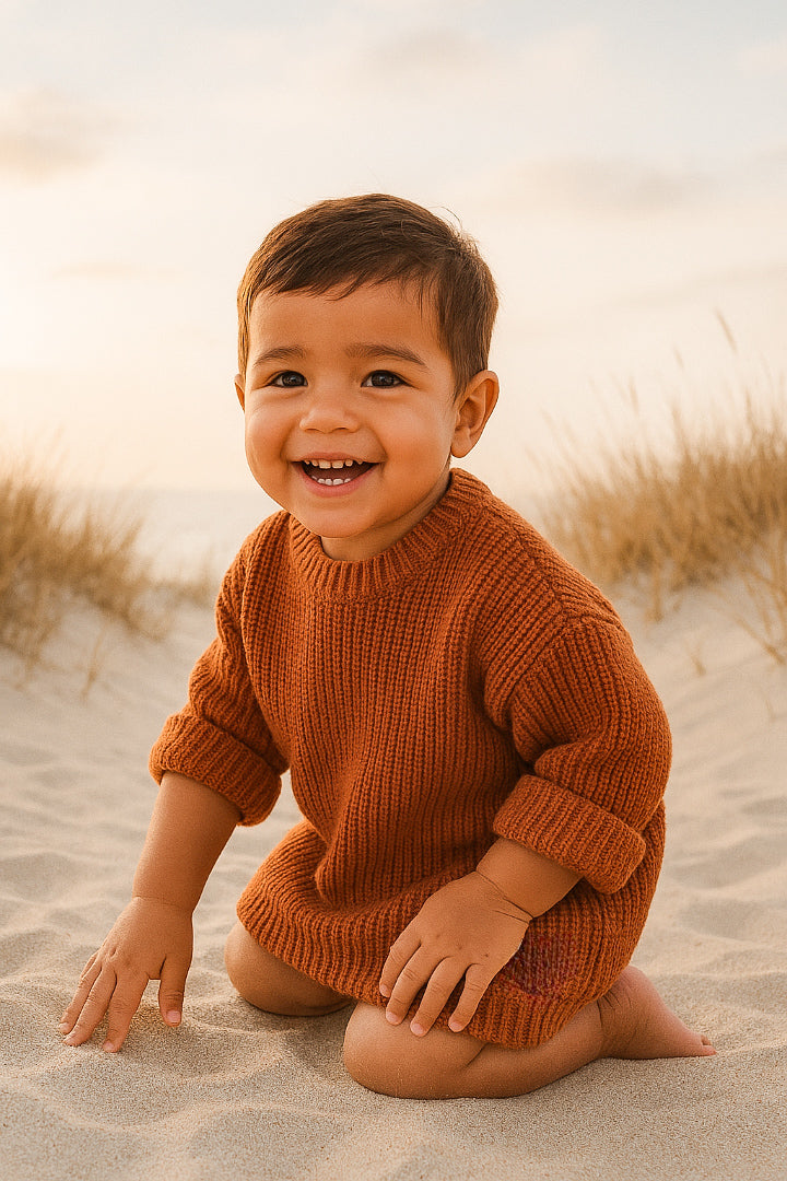 knit sweater | rust
