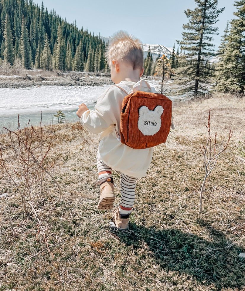 bear bookbag | corduroy