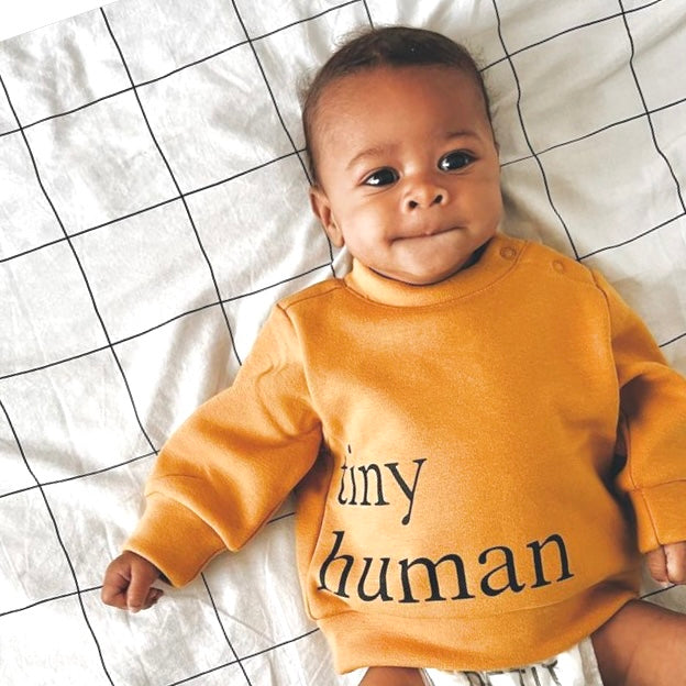 tiny human fleece sweater | mustard