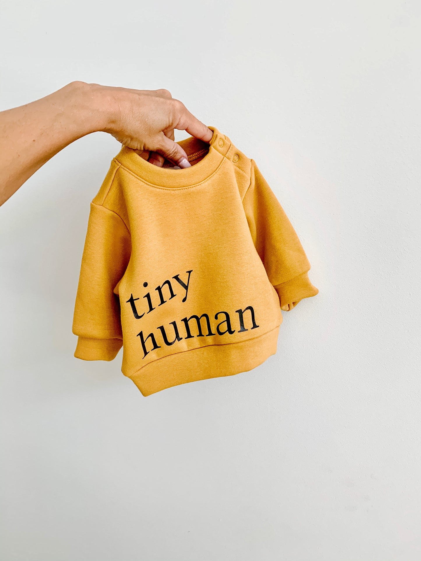 tiny human fleece sweater | mustard