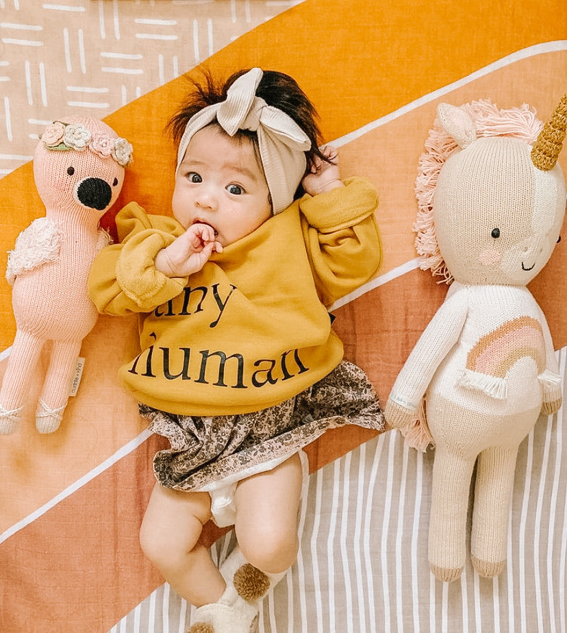 tiny human fleece sweater | mustard