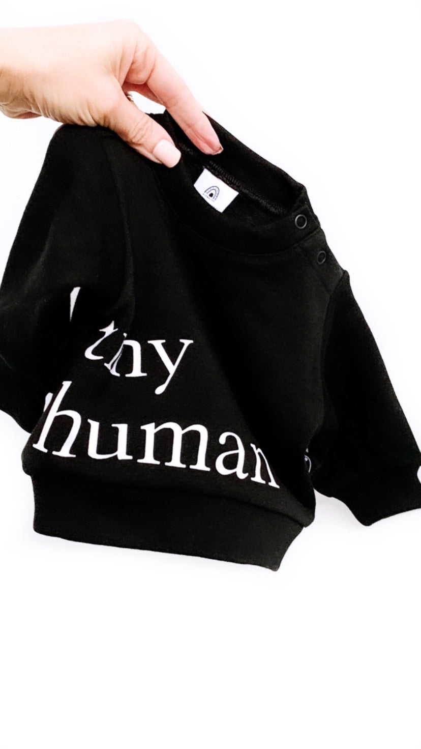 tiny human fleece sweater | black