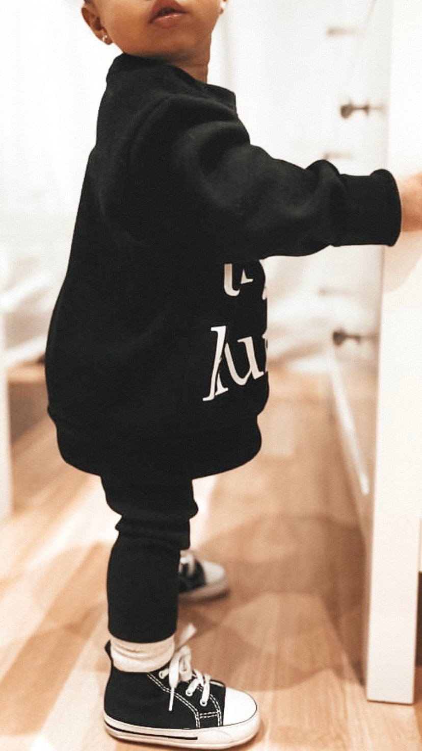 tiny human fleece sweater | black