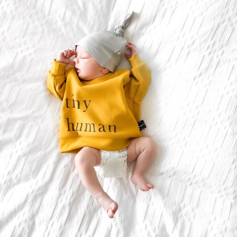 tiny human fleece sweater | mustard